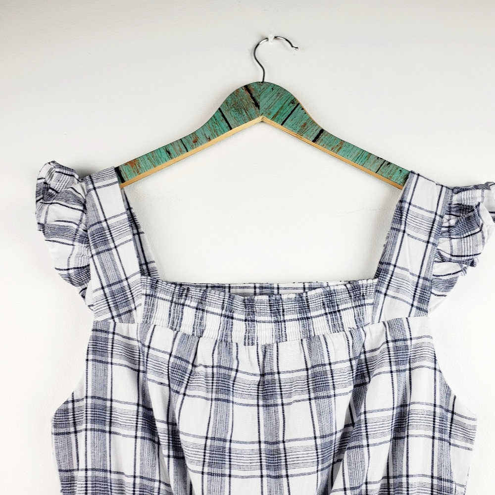 Listicle Dress Ruffles Apron Plaid Sundress Sz S - Picture 6 of 7